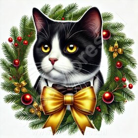 Diamond Painting Couronne de Noël - American Shorthair