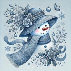 Diamond Painting Bonhomme de Neige avec Chapeau 02