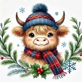 Diamond Painting Écossais Highlander Noël 003