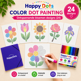 Ensemble de coloriages HappyDots Color Dot Painting Fleurs