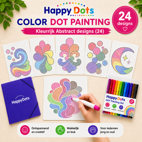 Ensemble de peinture à points de couleur HappyDots, format A4, abstrait et coloré