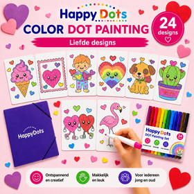 Kit de peinture à points HappyDots couleur Amour A4