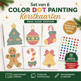 Ensemble de cartes de Noël HappyDots Color DOT Painting 001 A6