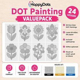 HappyDots DOT Painting Value Pack Fleurs (24 pièces)