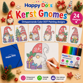 Kit de peinture à points HappyDots Gnomes de Noël A4