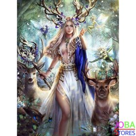 Diamond Painting Elfjes en Herten 50x60cm