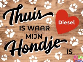Custom Canvas Print Hondje Houtkleur