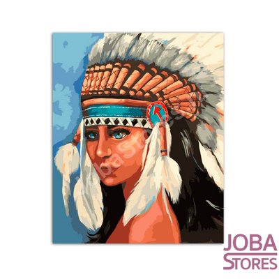 Peinture par numéro Indiens Femme 40x50cm (sur châssis)