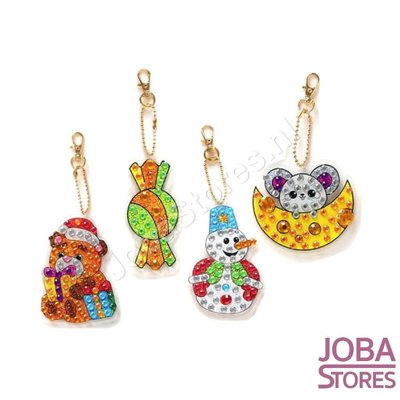 Diamond Painting Set de porte-clés Noël 11 (4 pièces)