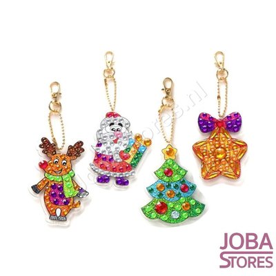 Diamond Painting Set de porte-clés Noël 13 (4 pièces)