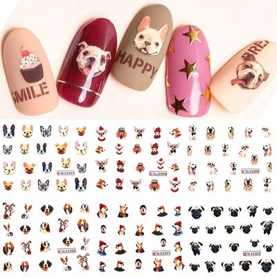 Set d'autocollants pour ongles Chiens (220 autocollants)