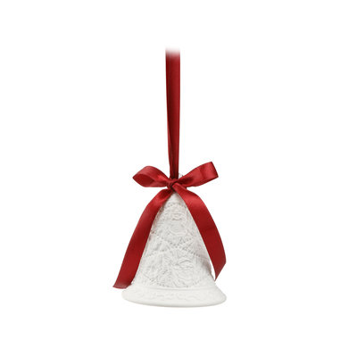 Goebel - Fitz et Floyd | Pendentif de Noël Cloche de Noël | Ornement, Porcelaine, 10cm