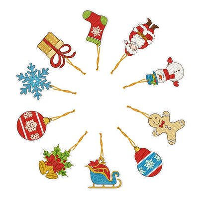 Pendentifs de Noël Diamond Painting 03 (10 pièces)