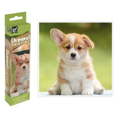 Grafix Diamond Painting chien 20x20cm (pierres rondes)