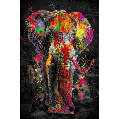 Diamond Painting Elephant Graffiti (taille et forme de pierres au choix)