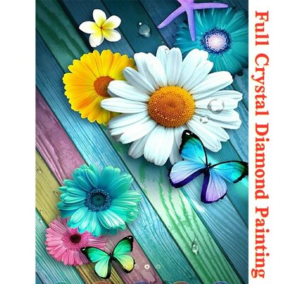 Crystal Diamond Painting Papillons et Fleurs 01 (taille de votre choix)