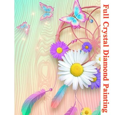Crystal Diamond Painting Papillons et Fleurs 03 (taille de votre choix)