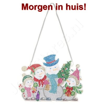 Diamond Painting Christmas Hanging Ornement 01 20cm (Bonhommes de neige)