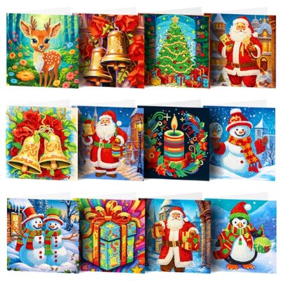 Diamond Painting Cartes de Noël Ensemble 09 (12 pièces)