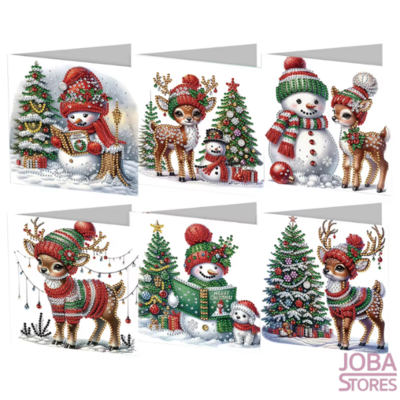 Diamond Painting Cartes de Noël Set 27 - Bonhomme de neige