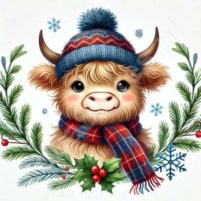 Diamond Painting Écossais Highlander Noël 003