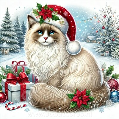 Diamond Painting Chat de Noël - Ragdoll