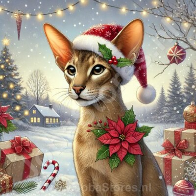 Diamond Painting Chat de Noël - Oriental Shorthair